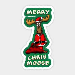 Merry Chris Moose Sticker